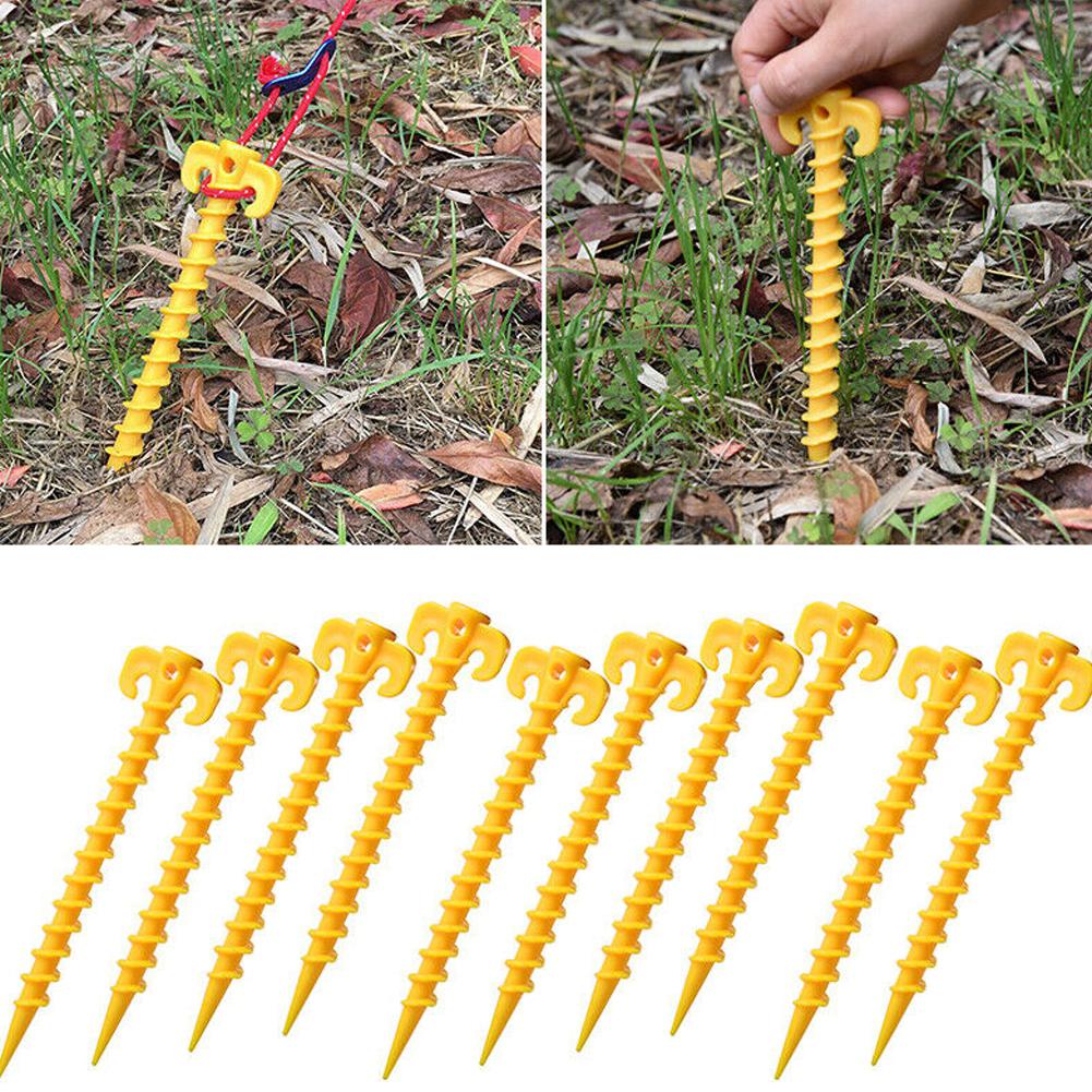 10 Stuks 20Cm Plastic Tent Haak Stakes Camping Tenten Accessoires Grond Ondersteuning Nagels Peg Schroef Anker Onderdak