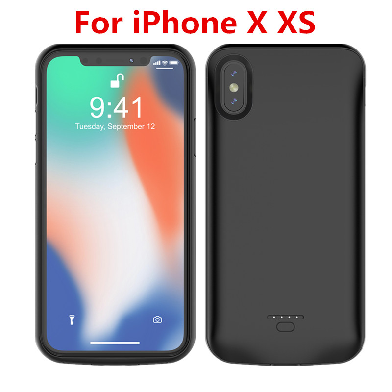 4000 Mah Batterij Oplader Voor Iphone 6 6S 7 5 5S Se Case Powerbank Charger Case Voor iphone 11 11 Pro X/Xr/Xs Max Batterij Case: for iPhone XXS Black