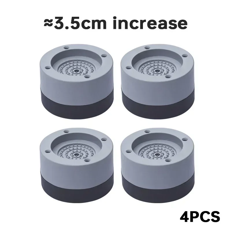 Almohadillas antivibración para pies, alfombrilla de goma antideslizante, amortiguadores silenciosos, soporte Universal para lavadora, refrigerador, muebles, 4 Uds.: Default Title
