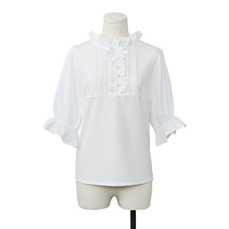 Lolita JSK robe chemise ensemble fille Kawaii femmes haut bretelles gothique thé fête doux Vestidos victorien mignon longue Loli robe pour les femmes: Top / M