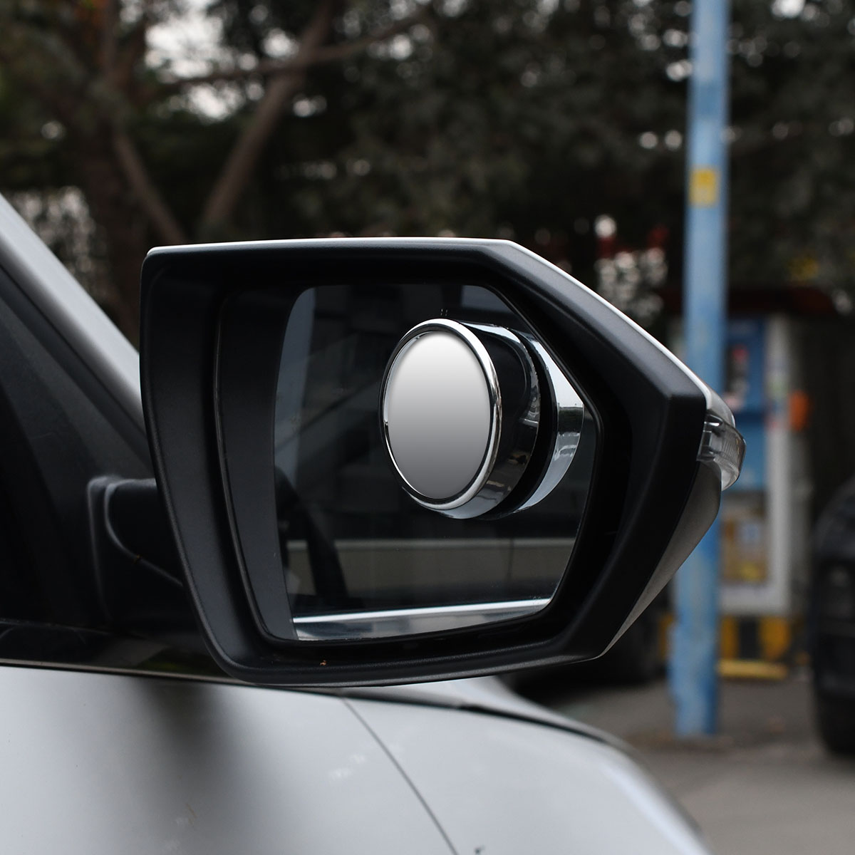 Espejo de punto ciego convexo de marco redondo, espejo retrovisor transparente ajustable de 360 grados, gran angular de conducción de seguridad, accesorios de coche, 1 par