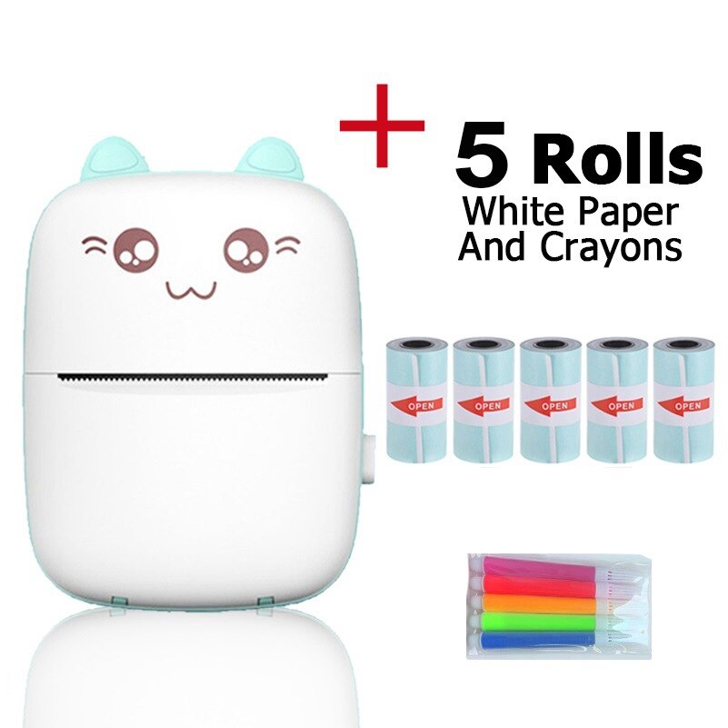 Draagbare Thermische Printer Draadloze Mini Kat Print Foto Pocket Thermische Label Printer 58Mm Printing Bluetooth Android Ios Printers: Package 3