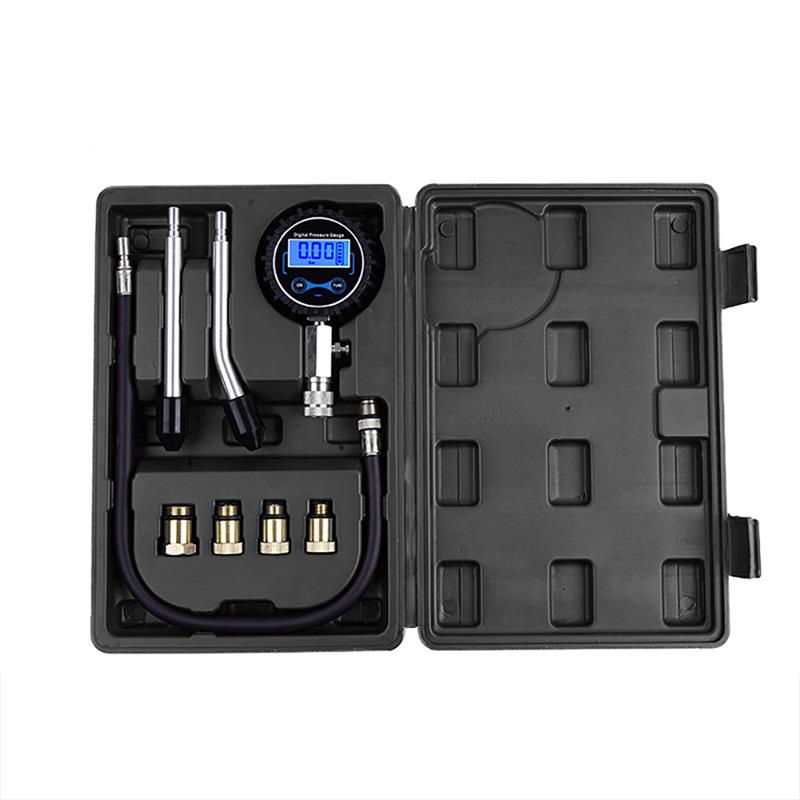 Compression Tester LCD Screen Four Units Compression Testing Gauge Set Car Repair Hand Tools Set With Portable Box