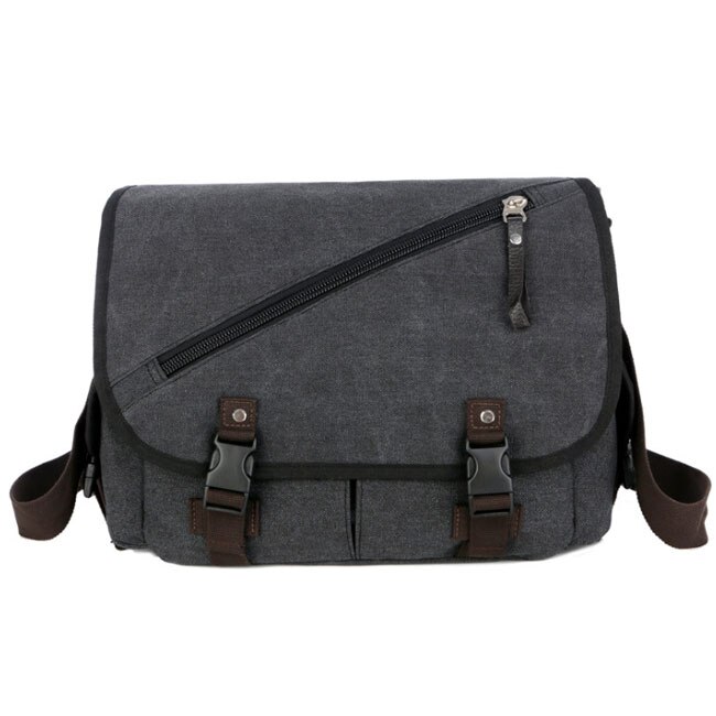 Top Outdoor Professionele Canvas Sport Sporttas Messenger Reizen Crossbody Tassen Fitness Schoudertas: Black