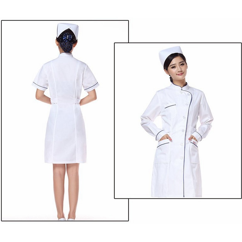 Sjuksköterska uniform kappa sjukhus kvinnlig ren färg laboratorium enkel andas bekväma sjuksköterskekläder