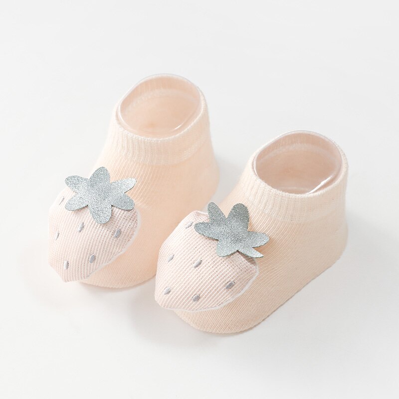 Baby Girls Boys Cartoon Ankle Socks Cotton Newborn Anti- Slip Floor Sock fruit Brand Summer: Red / M   1-3year