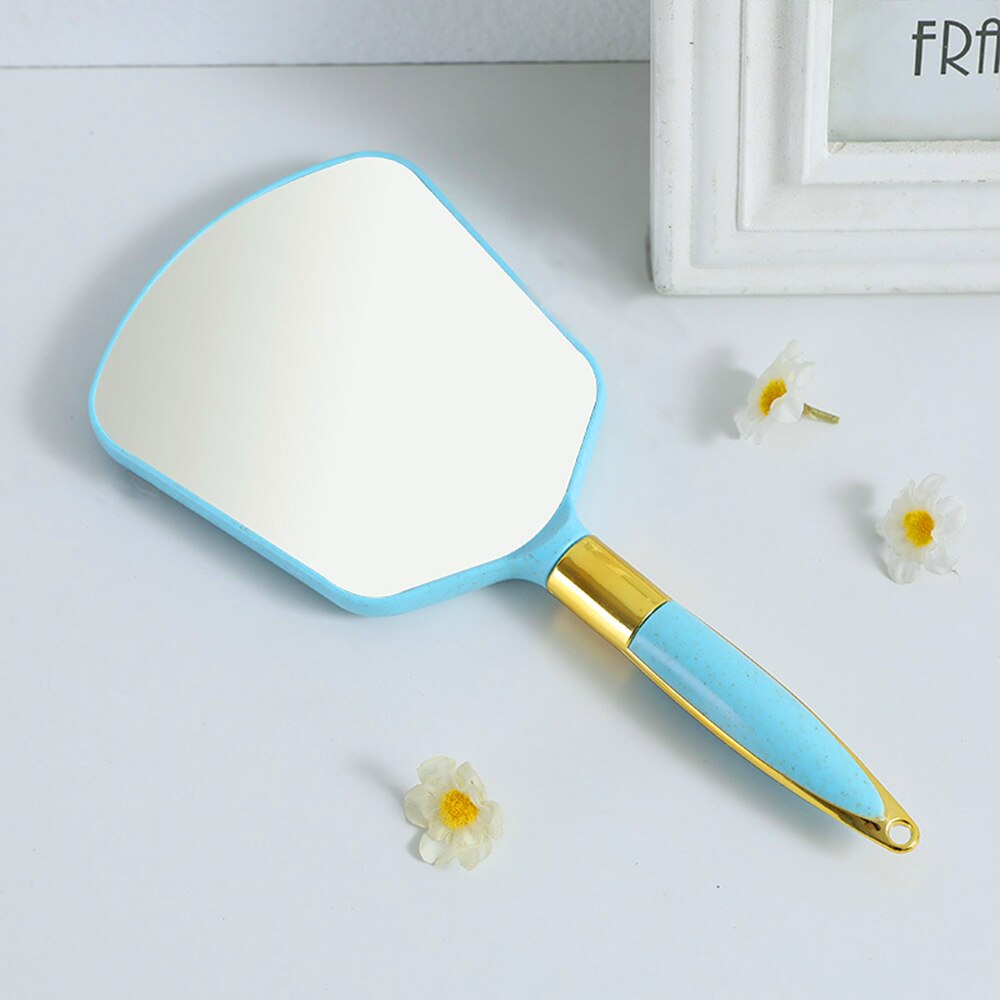 Espejo de mano para maquillaje Vintage para mujer, espejo de mano, tocador de salón de SPA, tocador de maquillaje con mango, espejo compacto para cosméticos: White