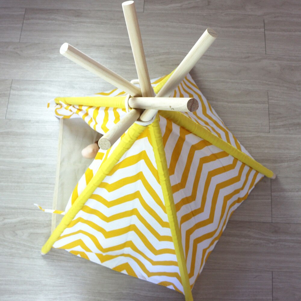 Chevron Canvas Dog Teepee No Cushion 24" Tall