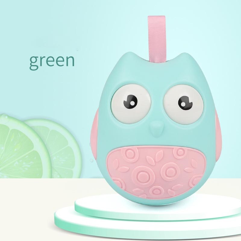 16 soorten Schattige baby Rammelaars bell knikken Pop Knipperen Ogen Tumbler Roly-poly Bijtring speelgoed Pasgeborenen Baby Vroege educatief speelgoed: Green