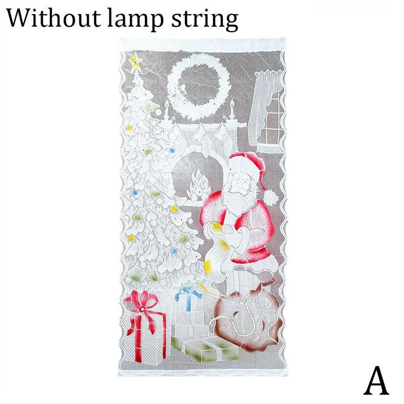 Rideaux de noël Santa Clause impression renne imprimé rideau pour chambre salon enfants maison hôtel rideau décoratif: A