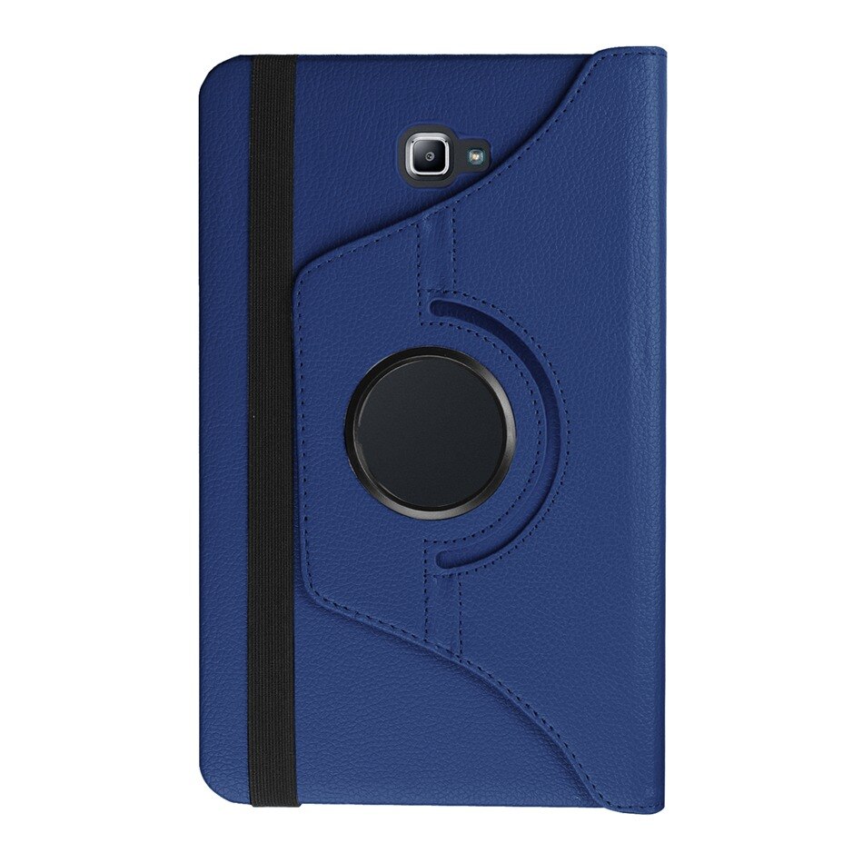 360 stopni obracanie PU skórzane etui do Samsung Galaxy Tab A 10.1 2016 T580 T585 pokrywa dla Samsung TabA 10.1 przypadku + film + długopis: navy