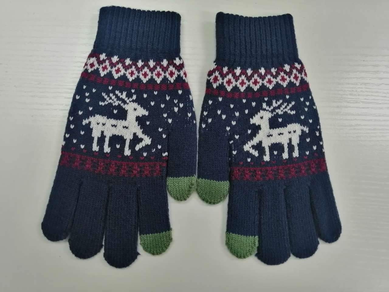 Wecute Winter Warm Handschoenen Over 12 Jaar Kind Tiener Kerst Handschoenen Festival Persoonlijkheid Elanden Voegen Fluwelen Warm Te Houden: Navy