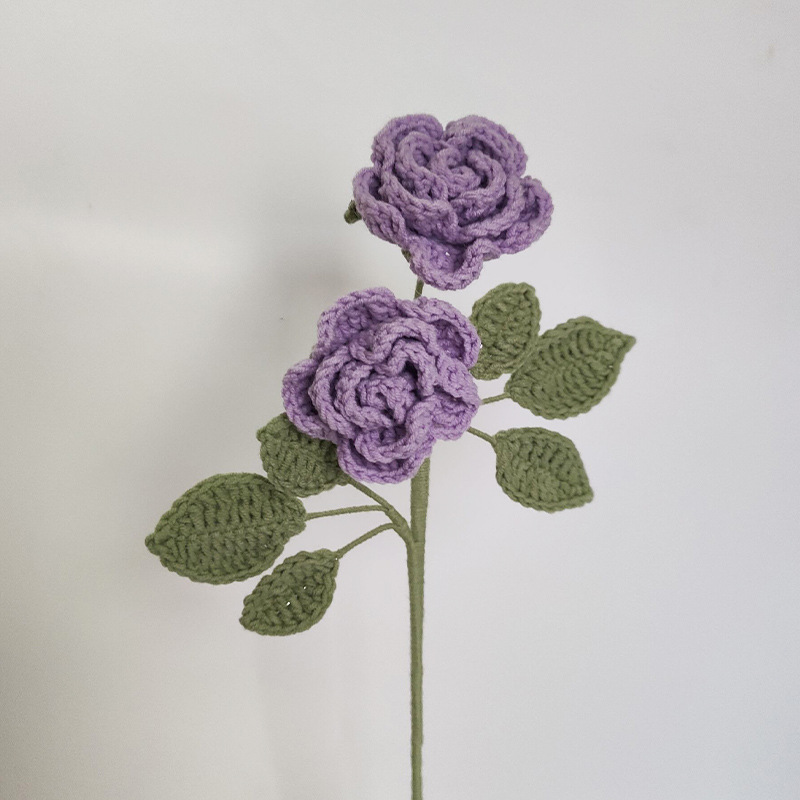 Ramo de Flores de ganchillo , Flores tejidas a mano, Flores Tejidas A Crochet, decoración del hogar para boda, flor Artificial: green