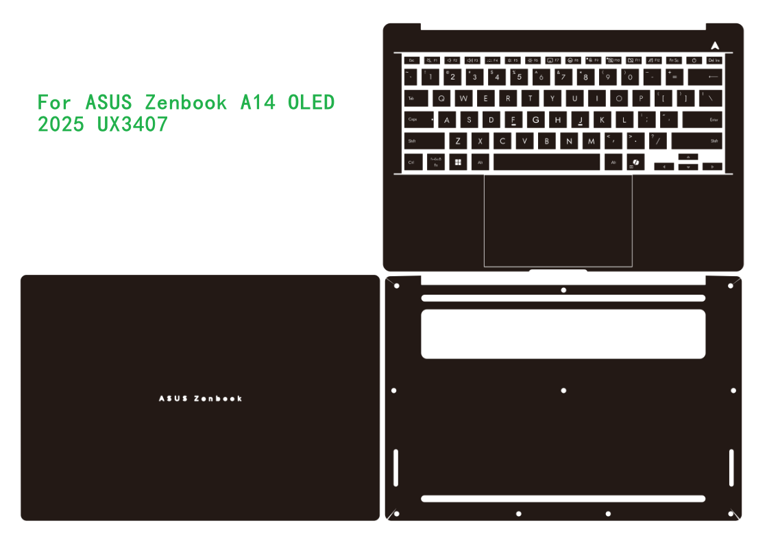 Naklejka winylowa na całą obudowę laptopa, ochronna na skórę do asus zenbook  a14 oled  ux3407 ux3407q ux3407qa ux3405 14 cale
