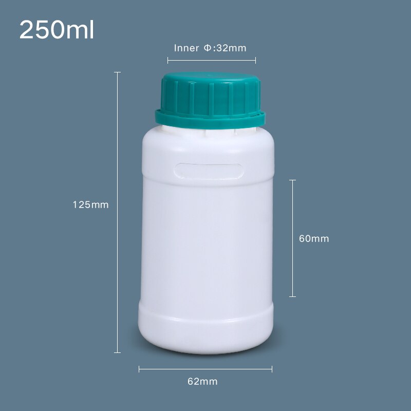 1PCS Empty Round Plastic Bottle with Lid Food Grade Storage Container Good Sealing Lotion Liquid Containers: 250ML White