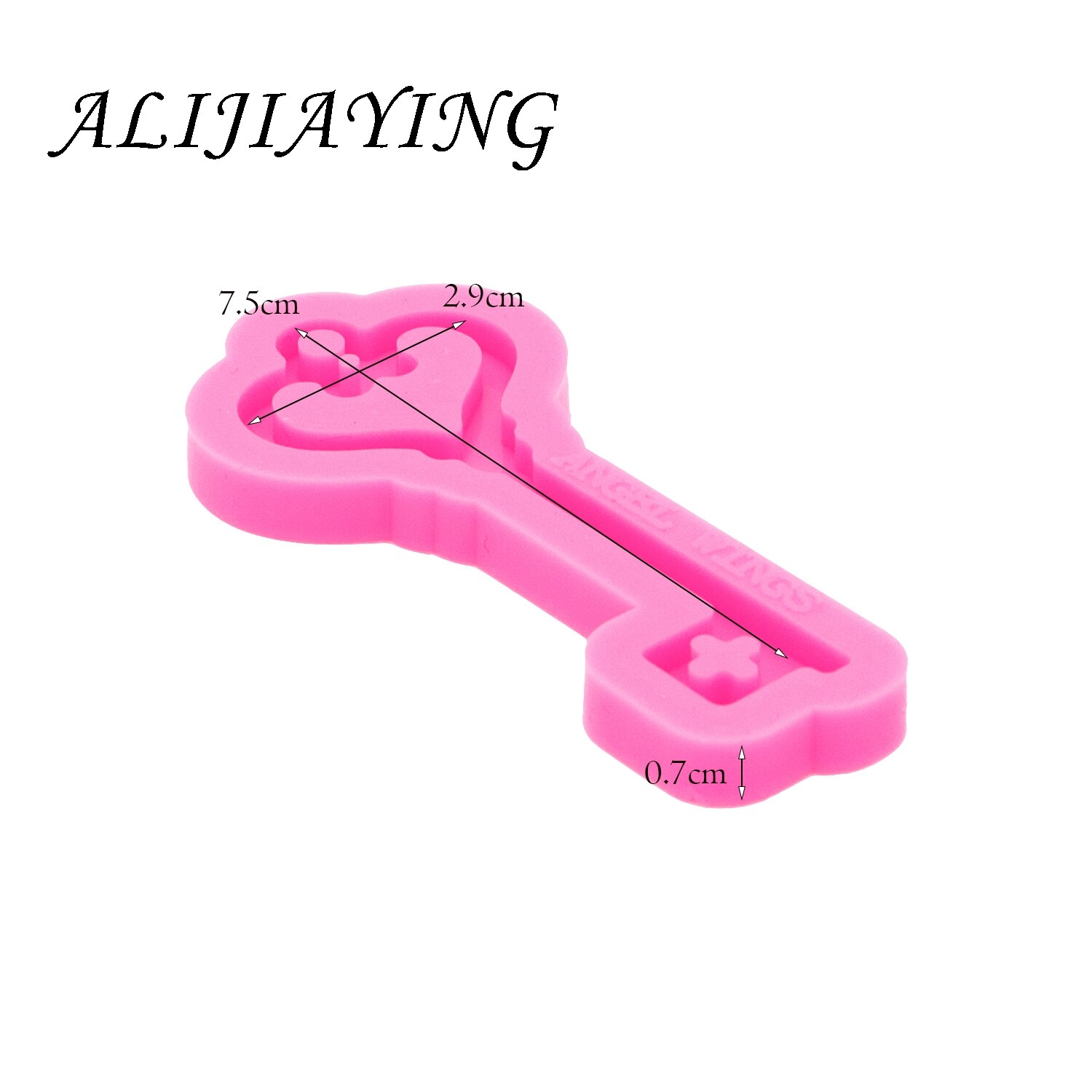 Brillante en forma de llave, silicona para resina epoxi artesanal, llavero artesanal, molde, colgante de joyería DY0344