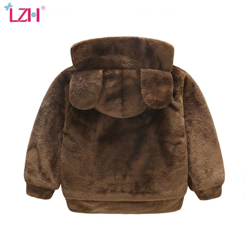 LZH Otoño Invierno chaqueta de bebé niñas Casual con capucha gruesa Cordero abajo suéter niños abrigo niños abrigos niños chaqueta