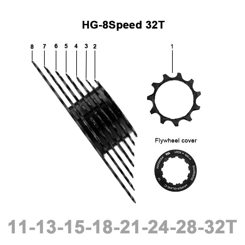 Shimano-Cassette de 8 velocidades para bicicleta de montaña, piñón de CS-HG31-8, 32T, 34T, 8V, K7, 8 velocidades, para MTB, Tran