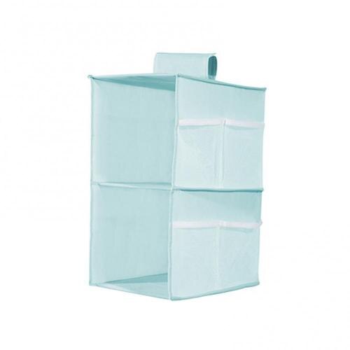 Household Clothes Hanging Drawer Box Underwear Sorting Storage Wall Wardrobe Closet Organizer Shelves Organiser: Blue 2 Layers