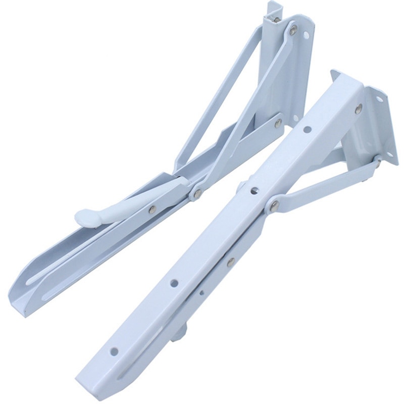 2 Pcs Folding Shelf Bracket Wall Mount 8 Inch Table Hinge Stainless Steel Spring Loaded Supports LB88