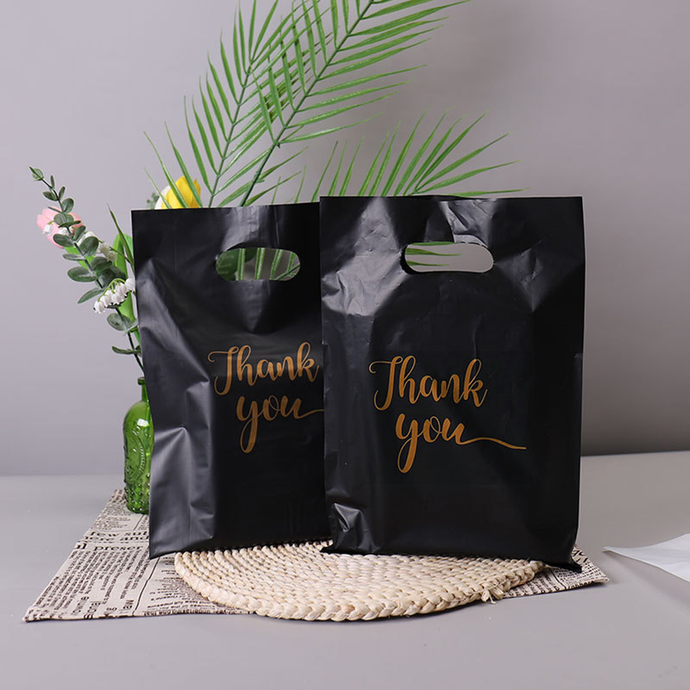 10/50/100 Uds. Bolsas de de agradecimiento, bolsas de plástico para de cumpleaños y boda, recuerdos, compras para pequeñas empresas, embalaje de galletas y dulces