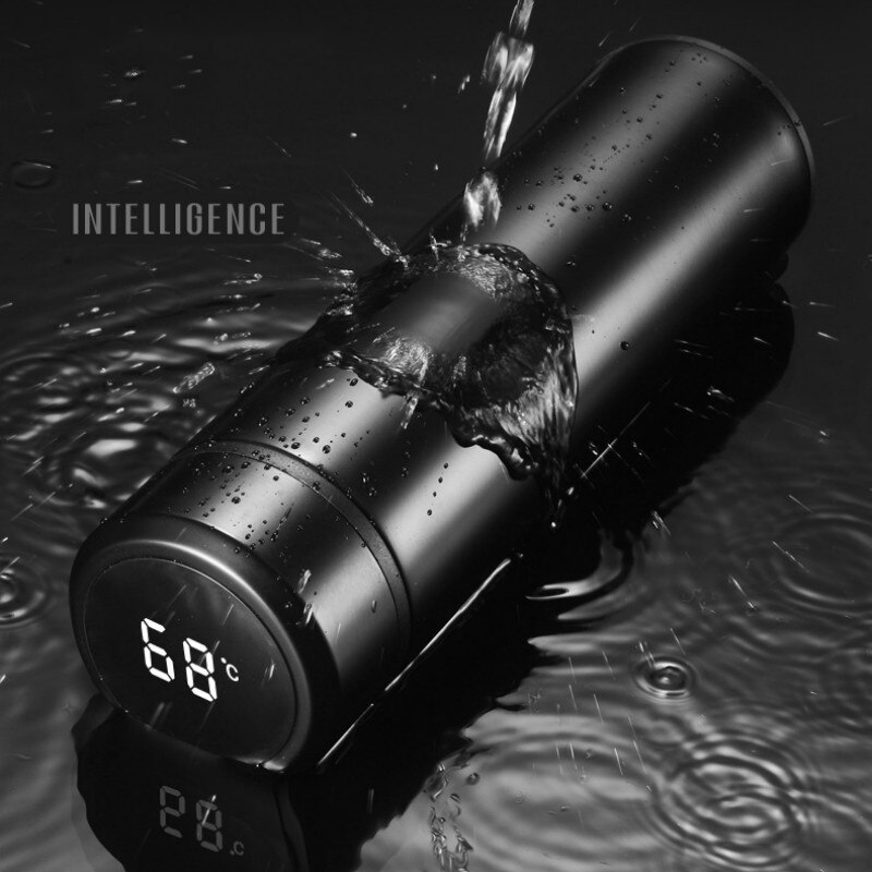 Termo inteligente de acero inoxidable 500, botella de agua con pantalla de temperatura, 304 ml