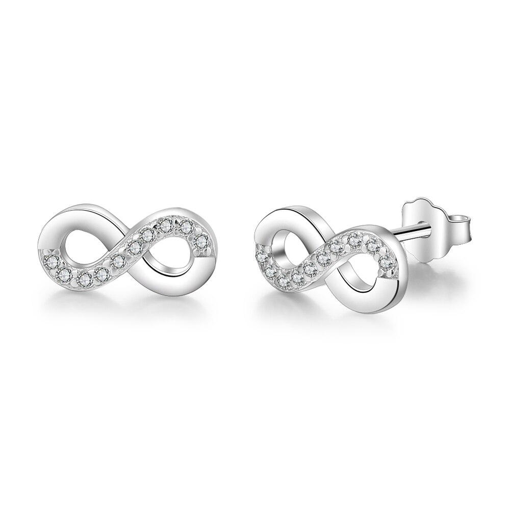 Infinity Love-pendientes de circonita cúbica para mujer, de Plata de Ley 925, accesorios para , joyería EA101984