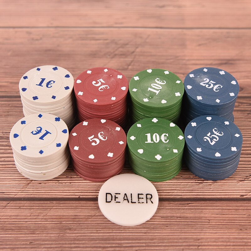 100 Stck Poker Chip 4 Stückelung einstellen für Texas halt'em Blackjack Roulette Turnier Poker Sammlung Liebhaber