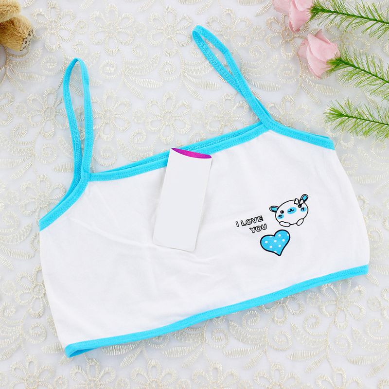 Puberteit Jonge Meisjes Training Beha Cartoon Bear Heart Print Katoenen Ondergoed 6-14T 24BE