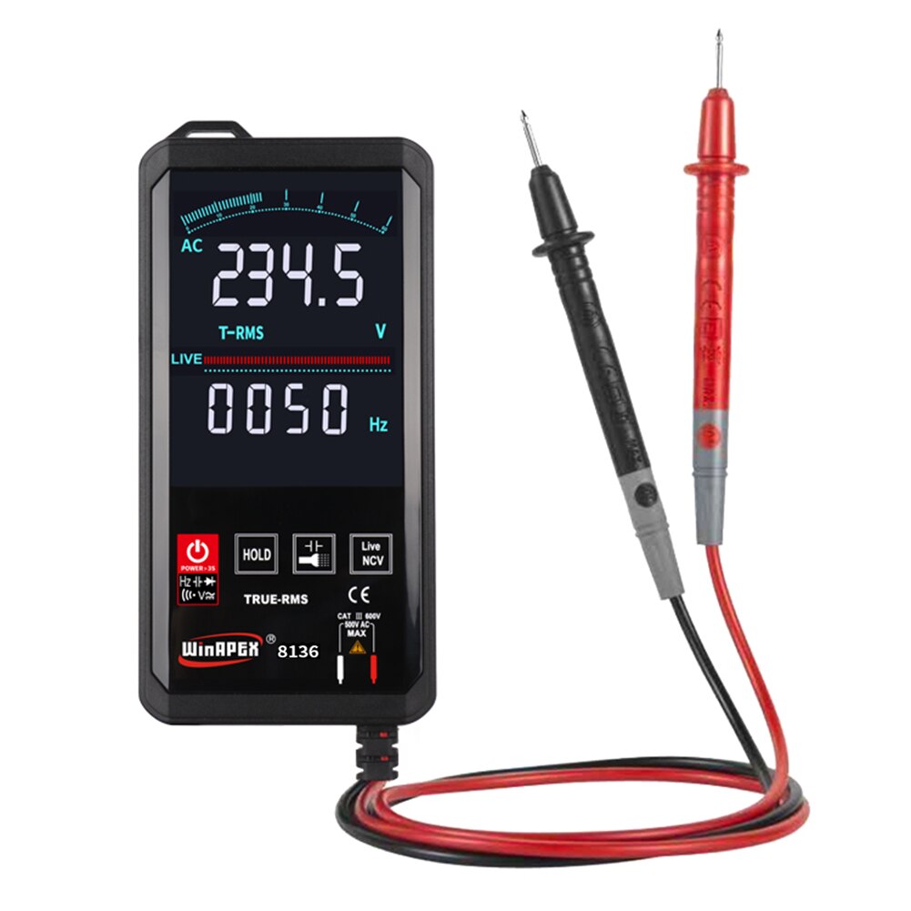 Automatic Digital Multimeter 6000 Counts High Speed Auto Range Tester Intelligent NCV True RMS Temperature Universal Multimetro: 8136