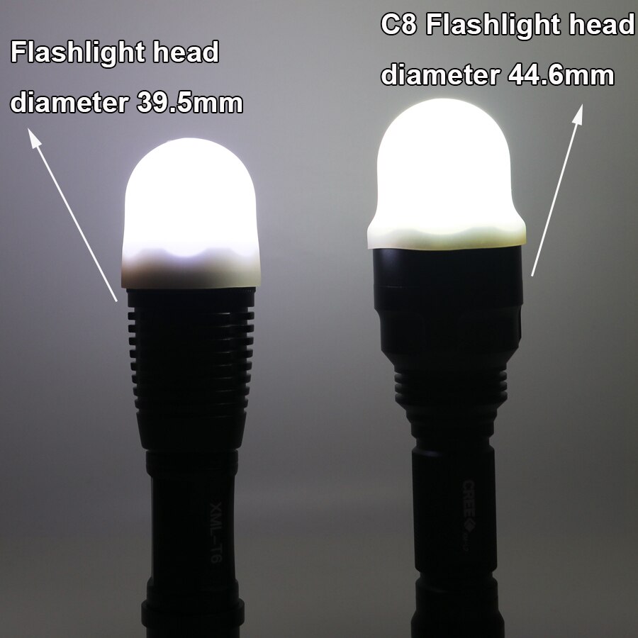 Silikon Gummi Elastische Diffusor Für Kopf 38 - 44mm 18650 26650 Taschenlampe EA01 MT01 C8 DIY Camping Lesen Licht taschenlampe Laterne