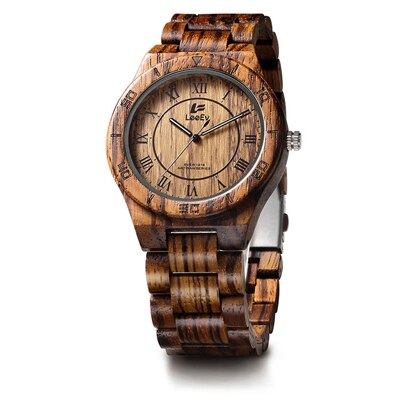 El mejor , relojes de madera únicos para hombre, 100% de madera natural, de bambú, hechos a mano, de lujo, reloj de pulsera de cuarzo , reloj deportivo Masculino: Zebra sandalwood