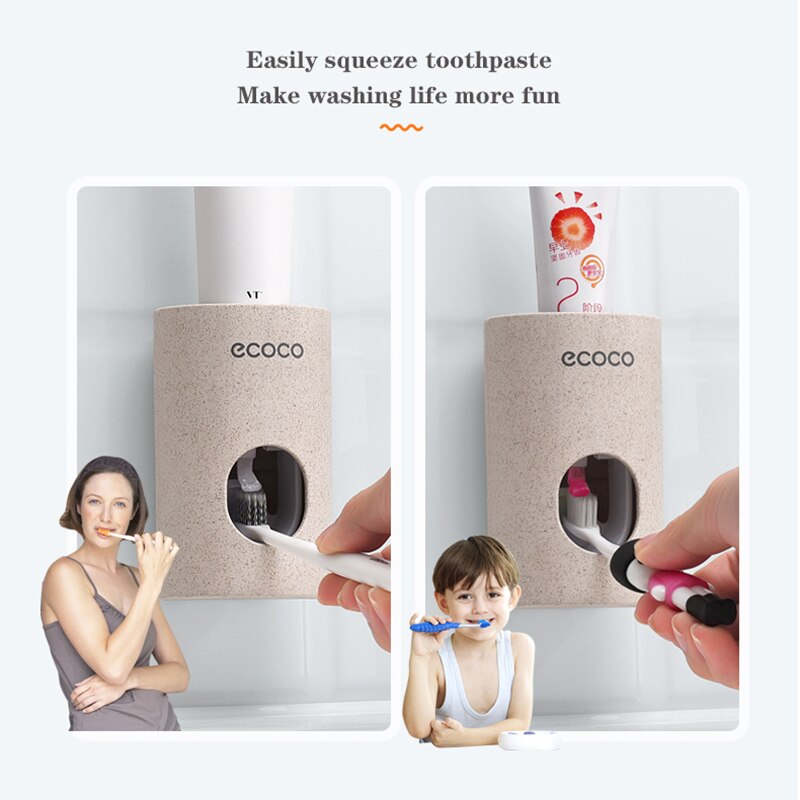 Automatisch knijpende tandpasta dispenser stofdichte tandenborstelhouder wandmontage standaard badkamer accessoires set tandpasta knijpers