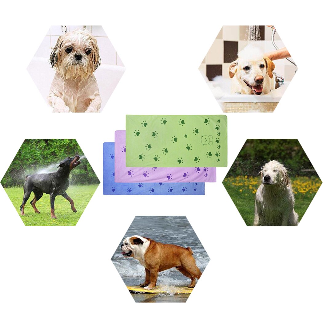 1pc søde bløde tegneserie kæledyr hund kat superfine fiber håndklæde hurtigt tør absorberende hår håndklæder super store søde kæledyr vask forsyninger