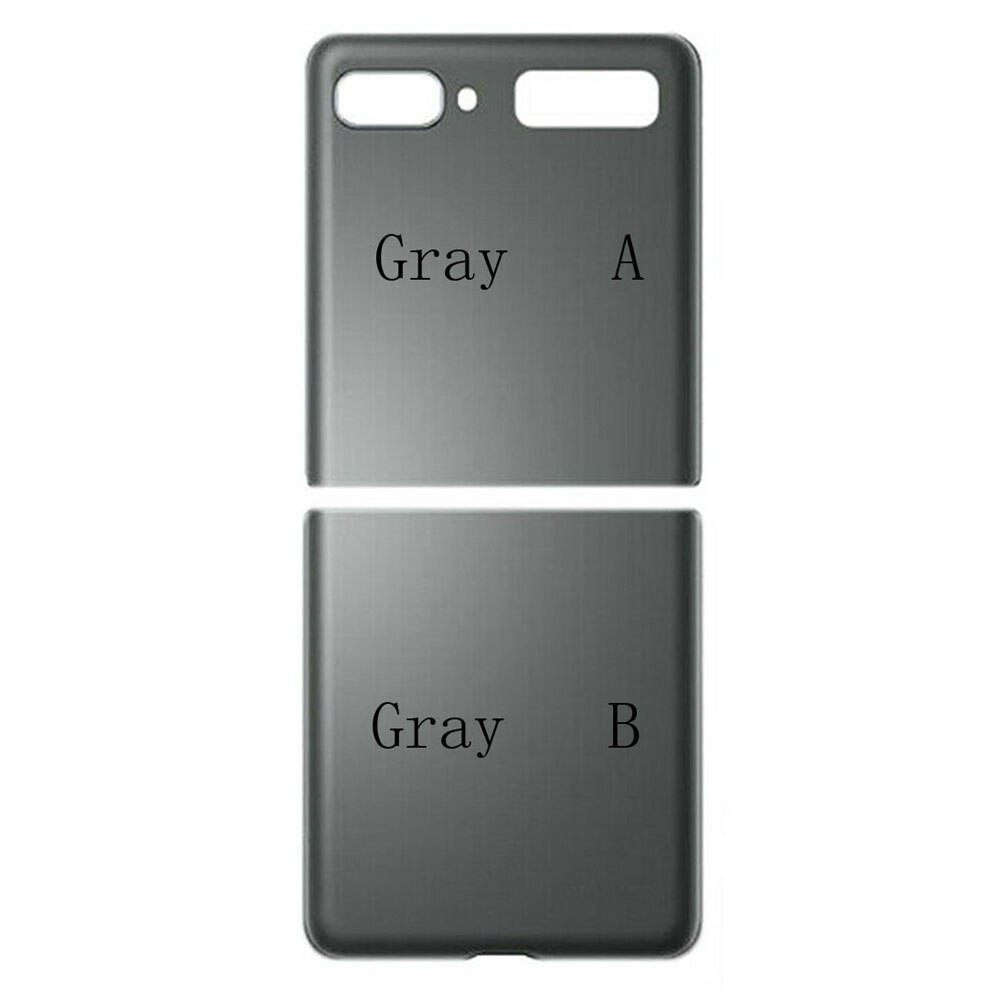 Nova tampa da bateria de vidro da porta traseira para samsung galaxy z flip 5g f707 f700 habitação parte traseira da substituição da bateria + adesivo: Gray original