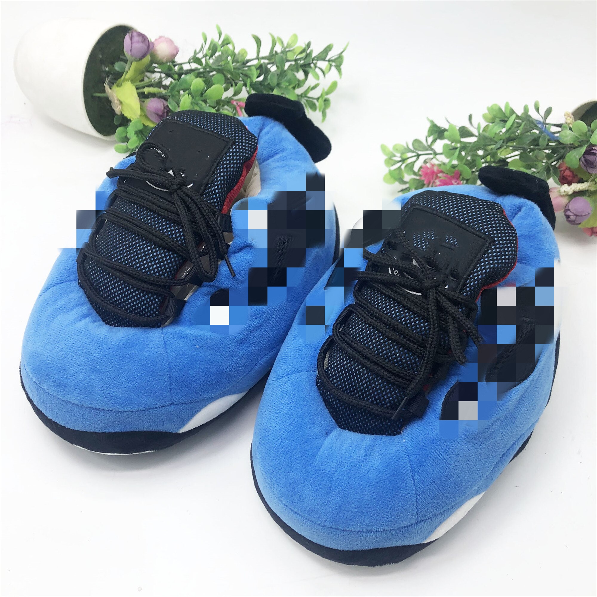 Winter Children Home Slippers Indoor Warm Snug Sneakers Kids House Shoes Girl Cute Fat Doodle Floor Sliders Child One Size: Blue c