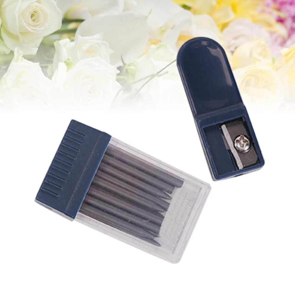 2 Set 2mm Compass Core Replacement Pencil Lead Stationery with Pencil Sharpener for Students Drafting Tools Compasses Tool