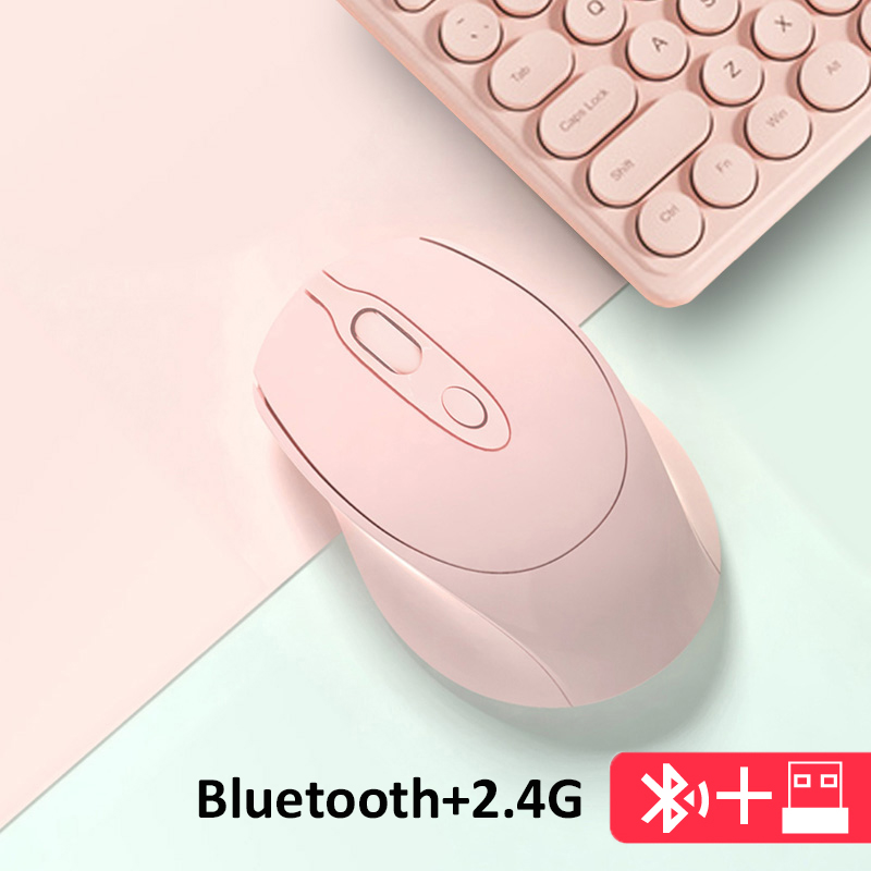 Ładowanie bezprzewodowa mysz wycisz komputer stacjonarny komputer przenośny ogólne biuro bezprzewodowa mysz Bluetooth dla Apple Macbook Air Xiaomi Pro: Bluetooth Pink