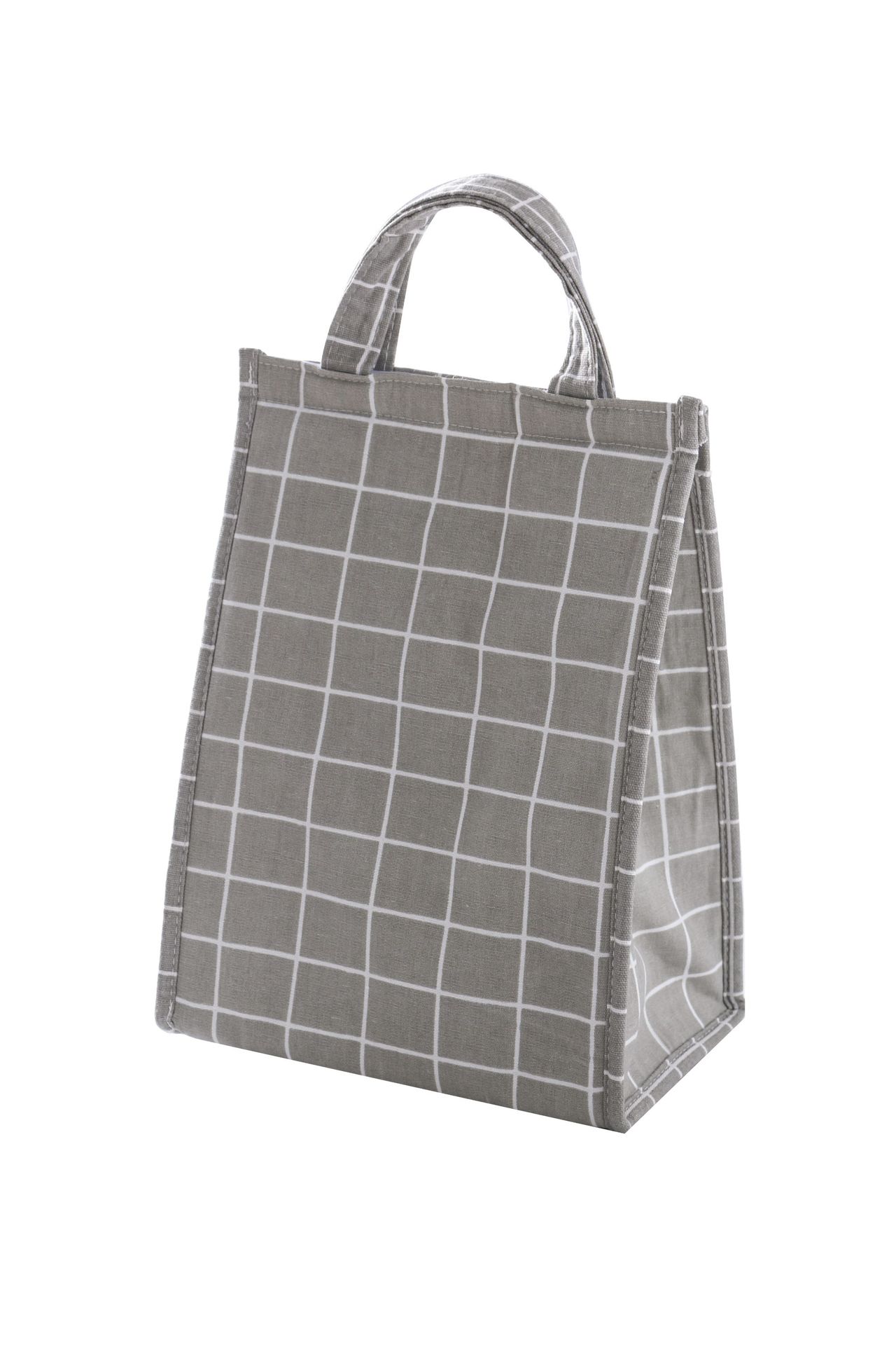 Lunch Bag For Food Unisex Outdoor Simple Style Large Capacity Waterproof Lunch Bag Torba Na Lunch Gray: Gray Plaid