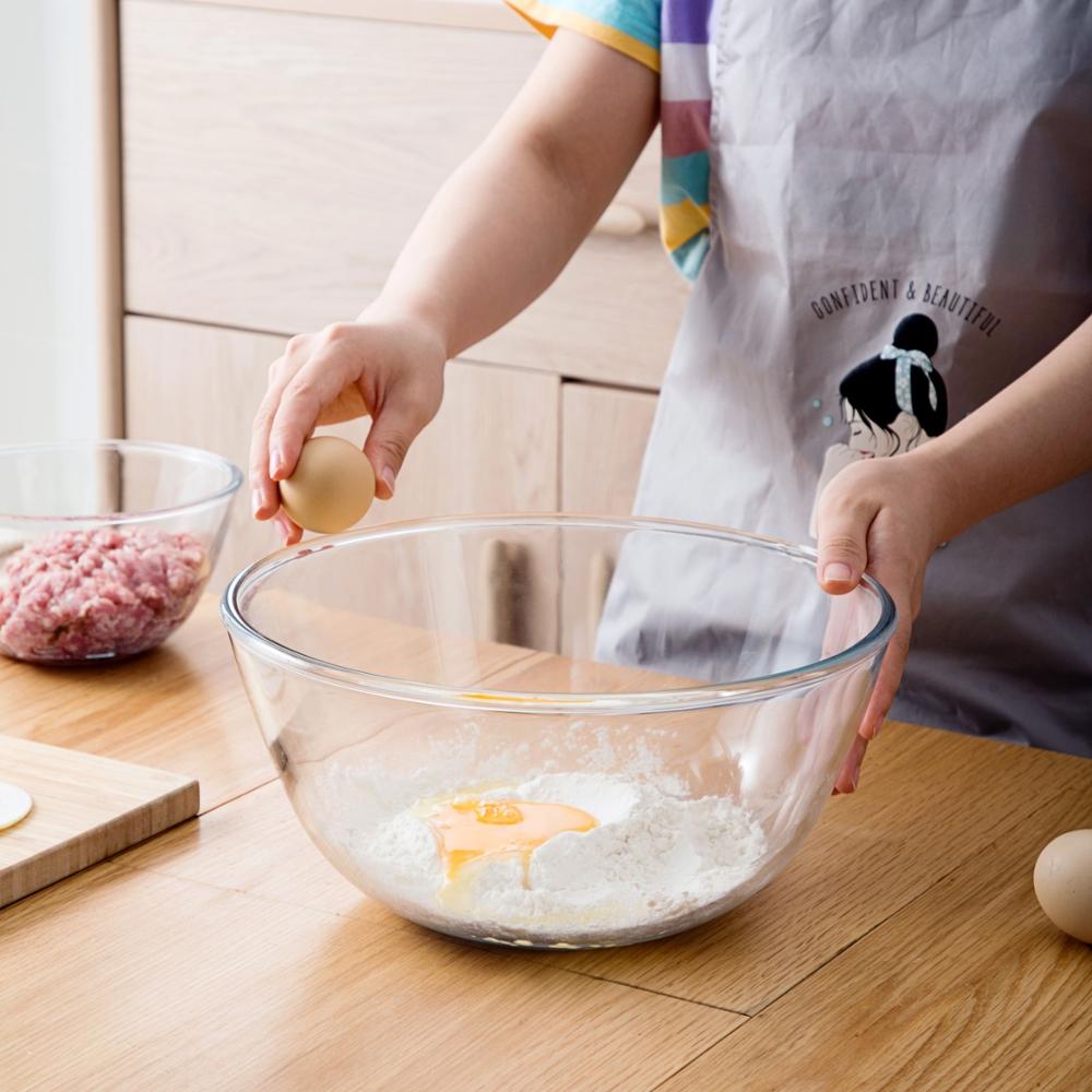 4.5/2.1/1.1/0.5L Grote Glazen Slakom Creatieve Noedels Soep Container Huishoudelijke Dikker Mixing Bowls Keuken servies