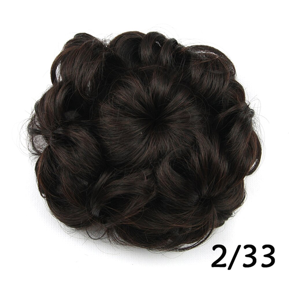 Soowee-coletero de pelo sintético para mujer, moño con forma de flor, banda de goma, 8 colores: 4/27HL