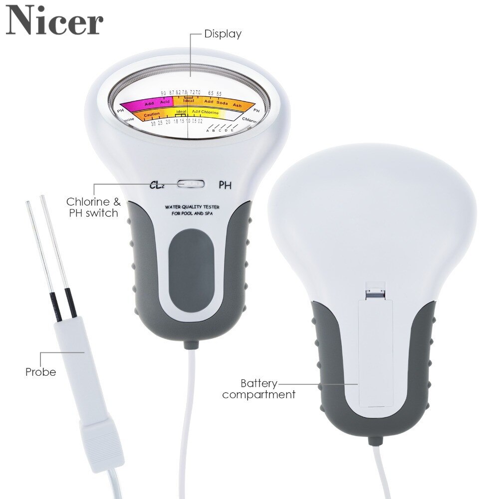 Swimming Pool Water Tester Portable Digital PH Meter Residual Chlorine PH Tester Value Tester Water Purity Meter Tester