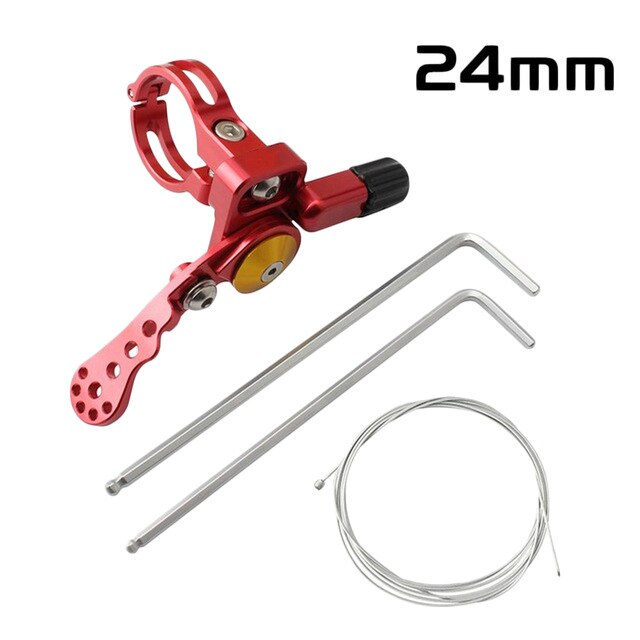 Tija de sillín ajustable para bicicleta de montaña y carretera, palanca de Control remoto mecánico Universal, 22,2/24MM: Rosa
