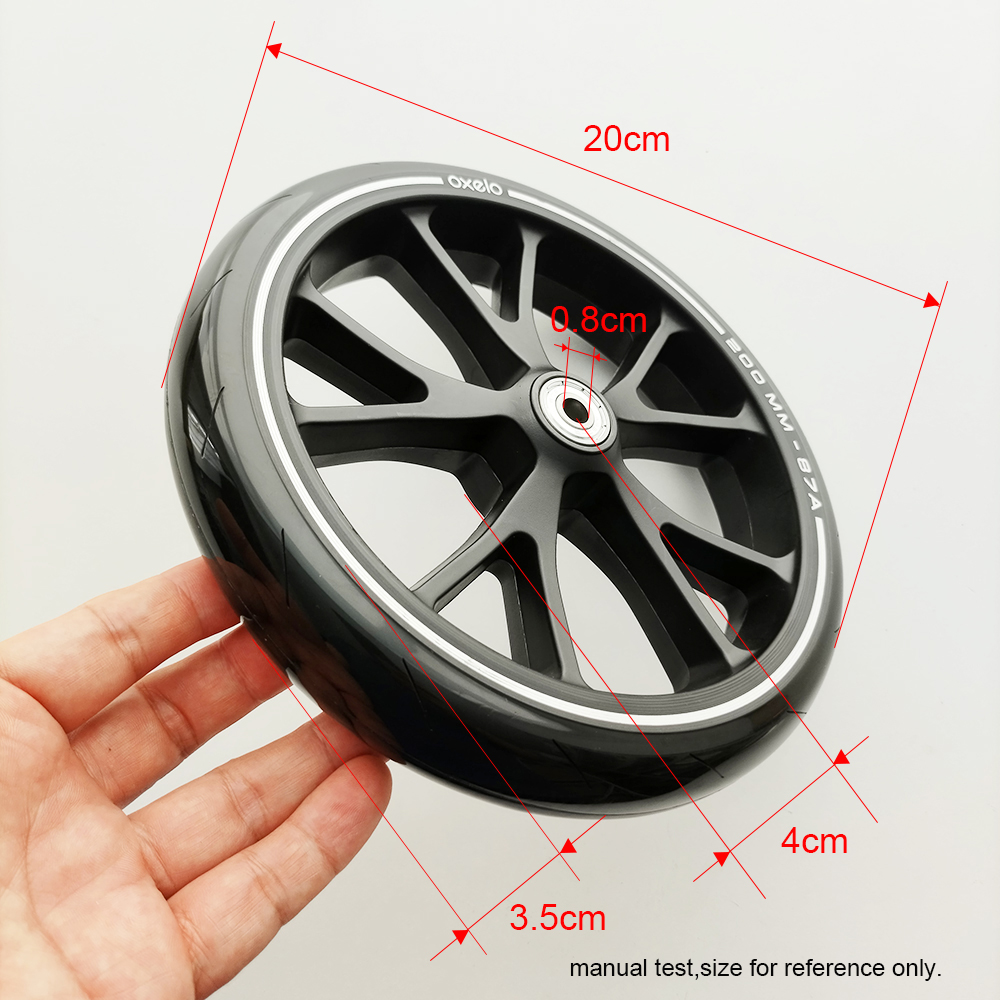 8Inch Stroller Wheel For OXELO Town7/9 Scooter Front Or Rear With 608 Bearing 20CM Outer Diameter Skateboard Wheel Diret Replace