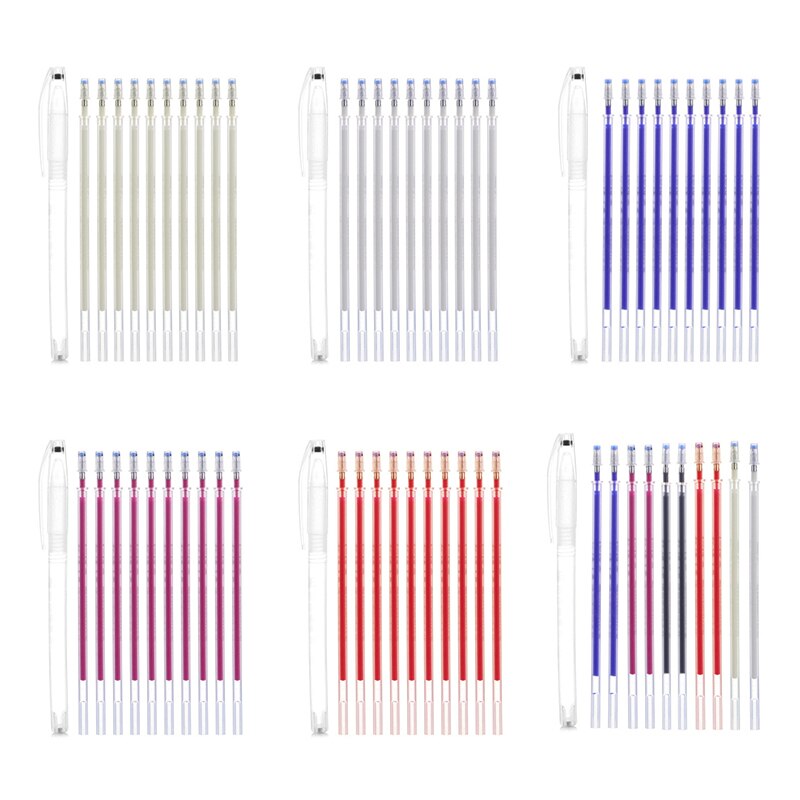 10Pcs Warmte Uitwisbare/Water Oplosbare Pen Stof Markers Uit Voor Tekening Lijnen Lederen Verdwijnen Marker Pennen Naaien Accessoires