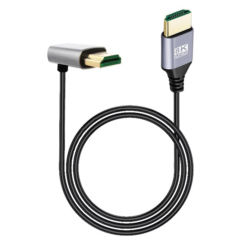 0,5M 1M 8K UHD-kabel omhoog/omlaag/links/rechts hoek HDMI-compatibel Mini Micro HD-scherm Dun snoer voor laptop PC Camera Monitor HDTV: Rood / < =0.5m