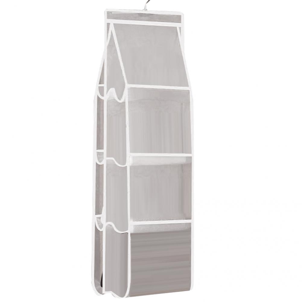 Estante de almacenamiento para sala de estar, bolsa organizadora de doble cara con textura fina de 4 colores, soporte colgante grueso