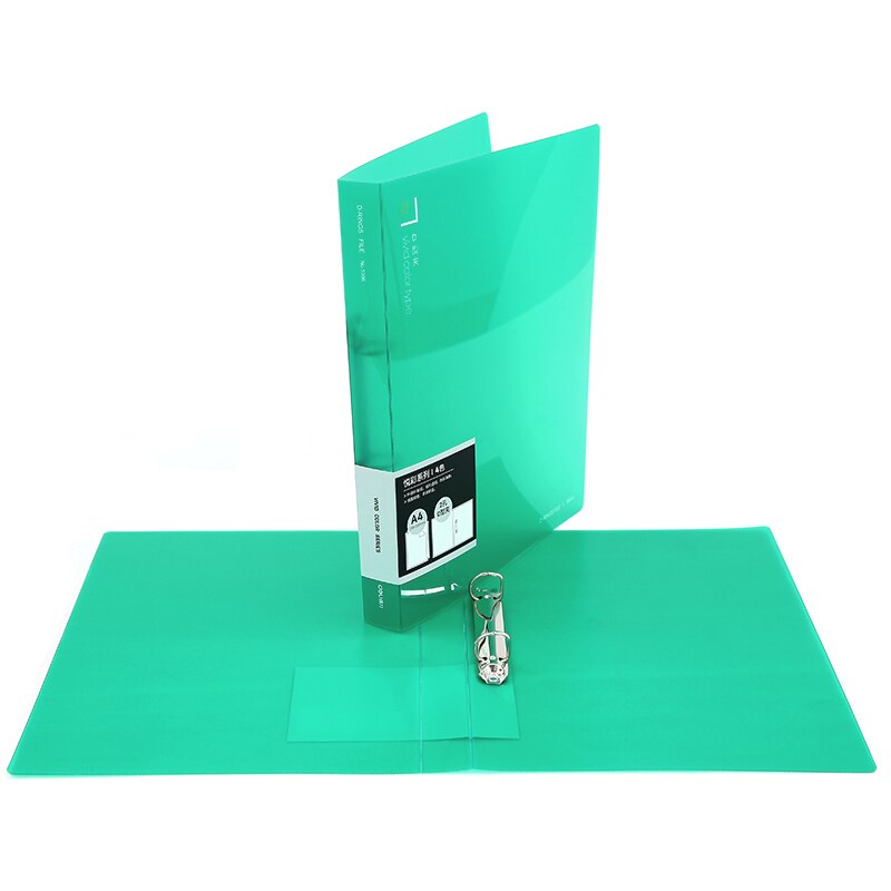 Deli plastic folder document folders transparent and colorful A4 fresh double-hole double perforation