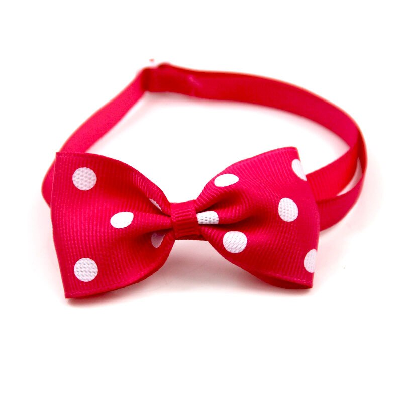 1 Stuk Verstelbare Hond Kat Strikje Stip Das Hond Strikje Puppy Bows Pet Vlinderdas verschillende Kleuren Supply: rose red