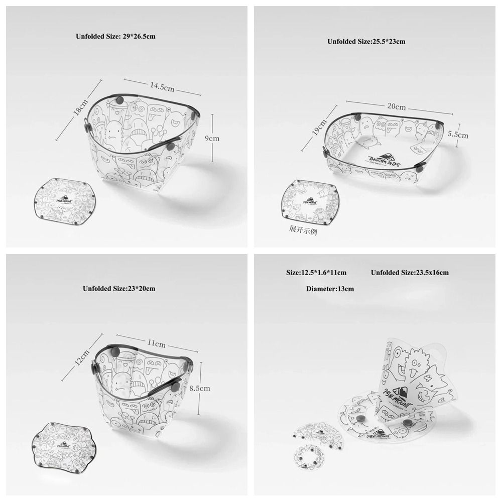 Składana zastawa stołowa kempingowa robić użytku zewnętrznego, lekka, przenośna, wielofunkcyjna, plastikowa, składana.